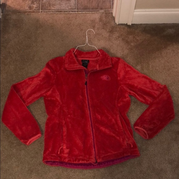 The North Face Jackets Coats Red North Face Fuzzy Jacket Poshmark
